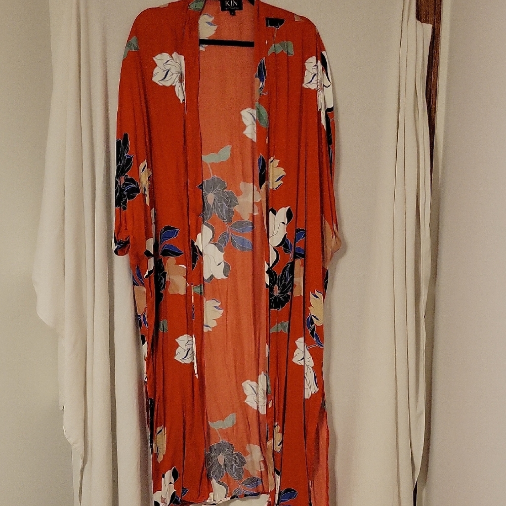 KIN Floral Ruana Robe